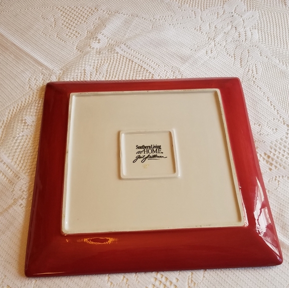 Southern Living at Home Gail Pittman Red Bountiful 13" Square Platter Floral - Picture 2 of 5